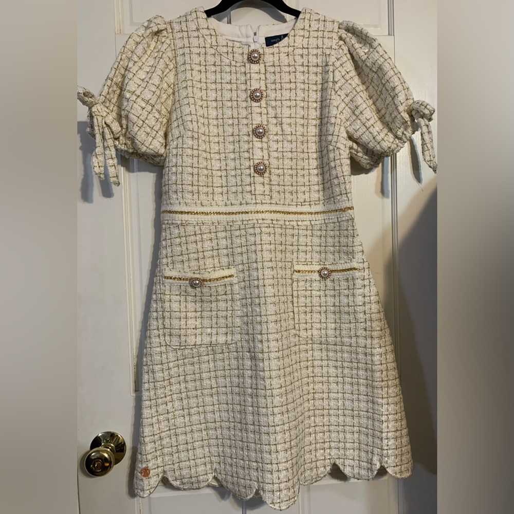 Simply Southern Cream Checkered Mini Dress